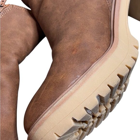 DV by Dolce Vita Jetta Brown Chunky Heel Ankle Boots with Side Zip Women’s 8.5 - Picture 13 of 16